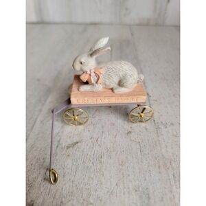 Jan Hagara Crista's wagon Easter Bunny vintage figure rabbit spring home